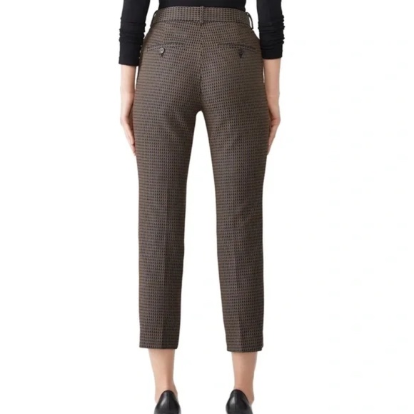 Theory Treeca Dotted Jacquard Cropped Straight Leg Trouser Pants [Size 4] - Picture 6 of 6